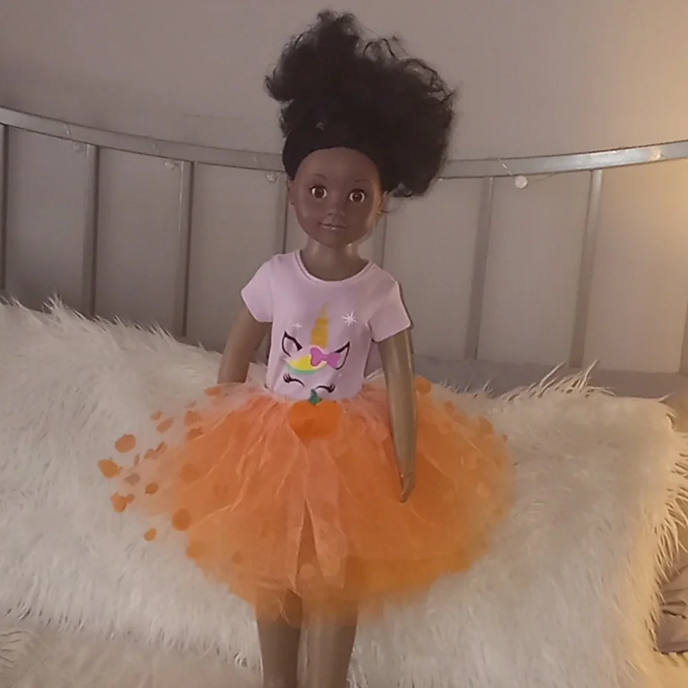 Baby Gear Halloween Fall Pumpkin Polka Dot Tutu Skirt Size 2T / 4T